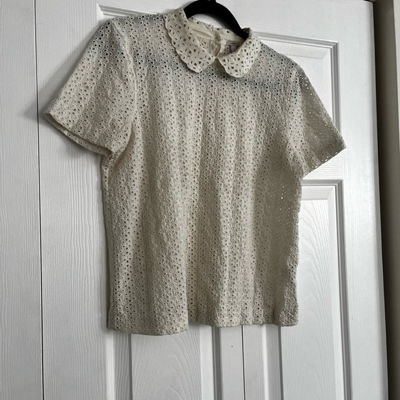 J. Crew Ivory Eyelet Blouse - Picture 3 of 7